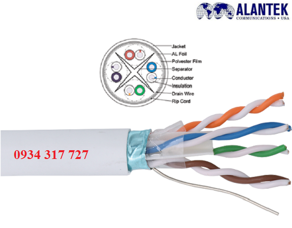 Cáp mạng Alantek Cat6 FTP bọc bạc chống nhiễu